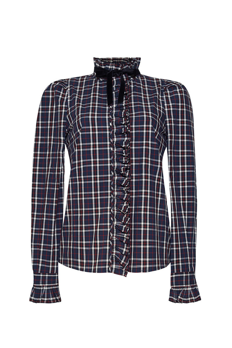 Pia Shirt Tartan Softened by Velvet Ties and a Victorian Whisper 1
