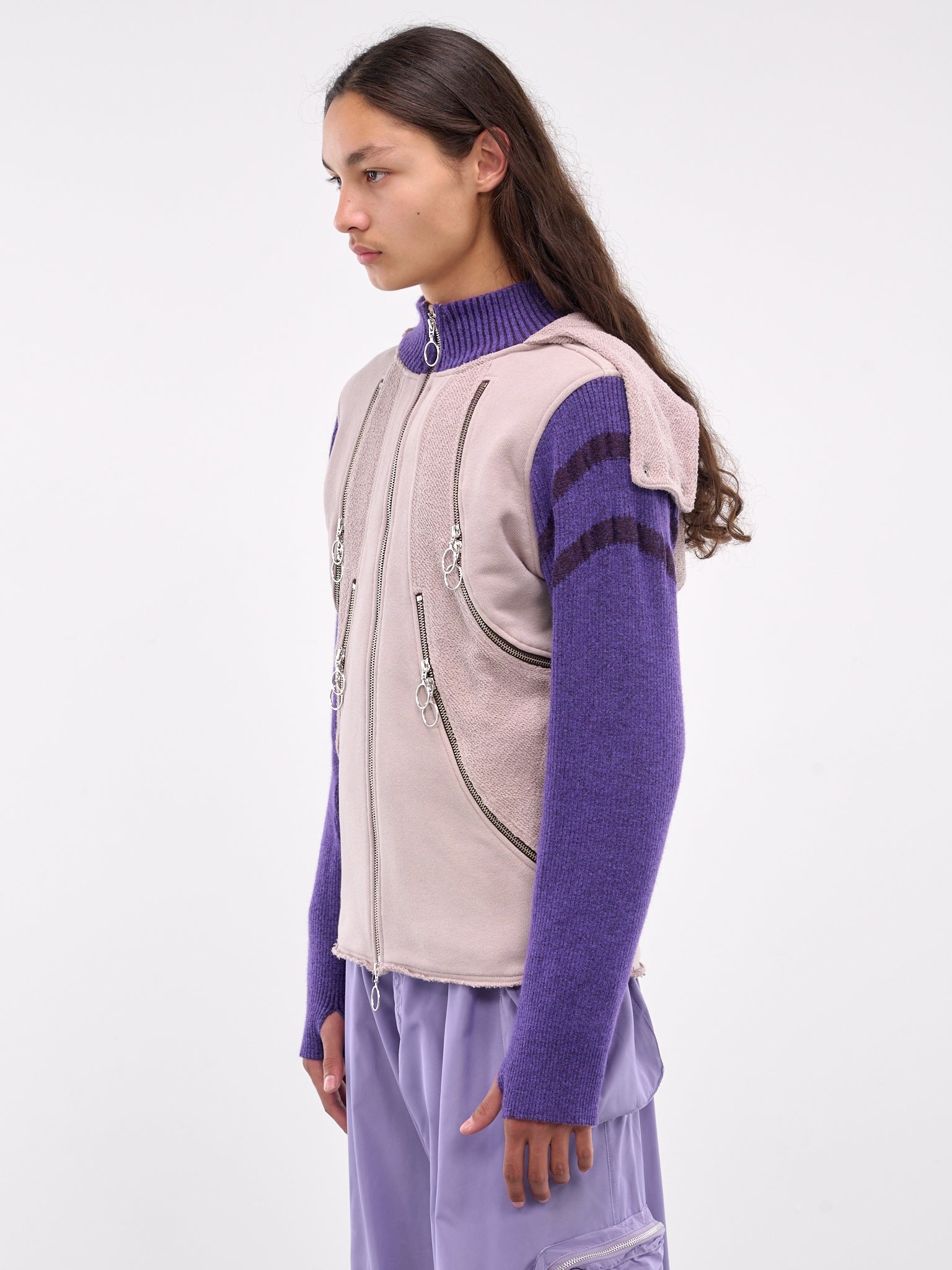 Hybrid Jersey & Mohair Zip Hoodie - 2