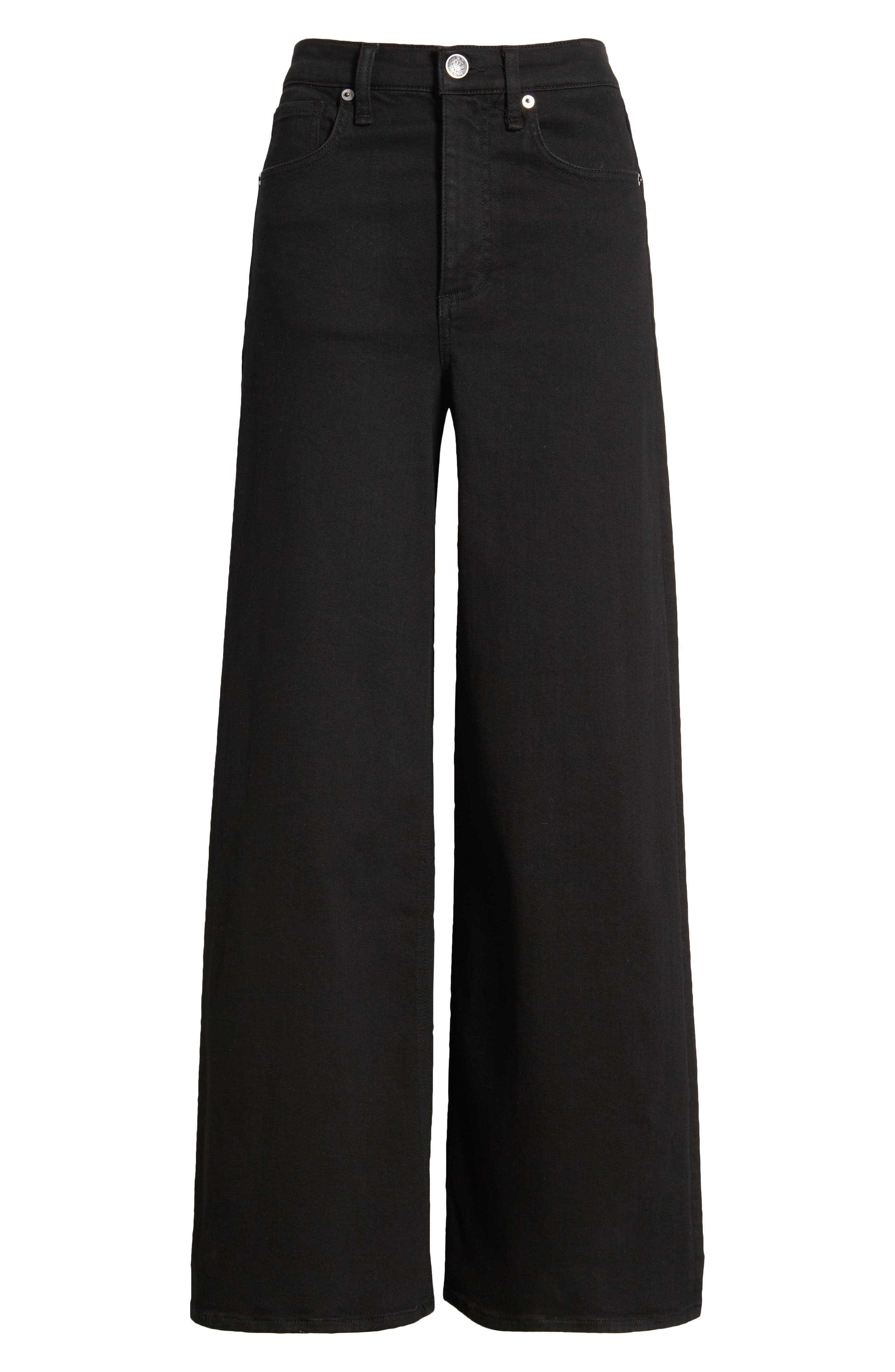 rag & bone Flexi Sofie High Waist Ankle Wide Leg Jeans in Black at Nordstrom - 5