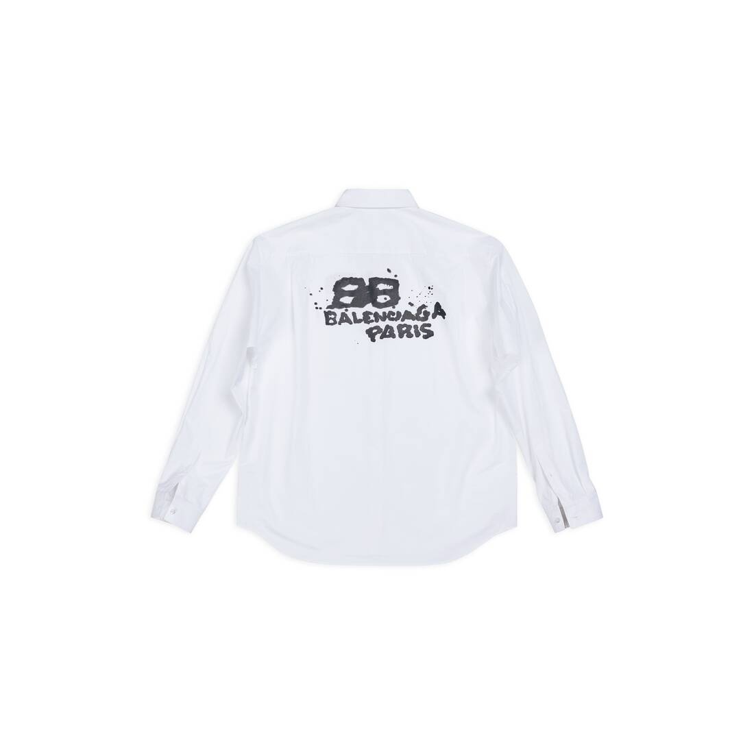 Men's Hand Drawn Bb Icon Long Sleeve Shirt Large Fit in White - 7