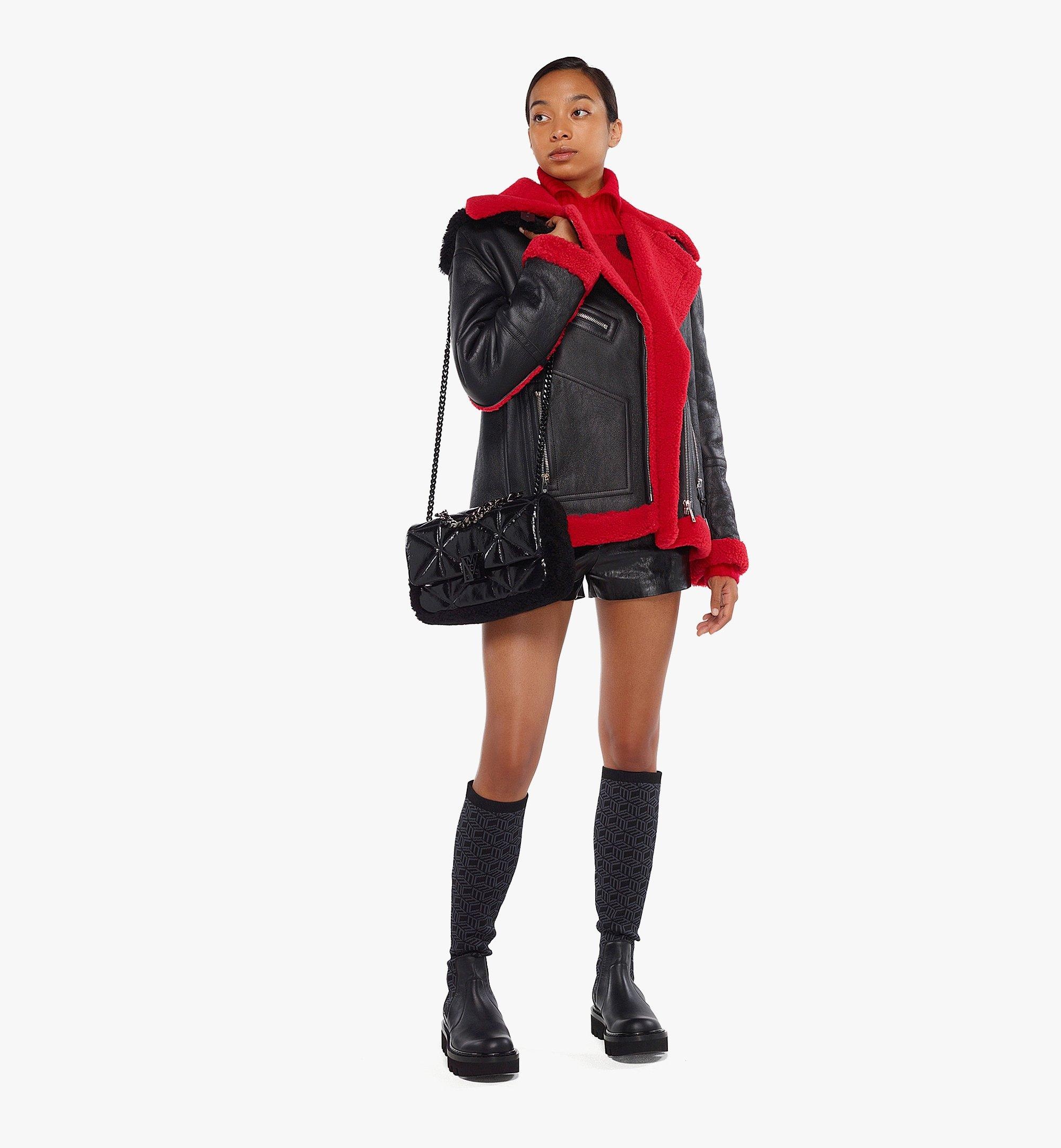 Travia Shearling Shoulder Bag in Cloud Quilted Leather - 6
