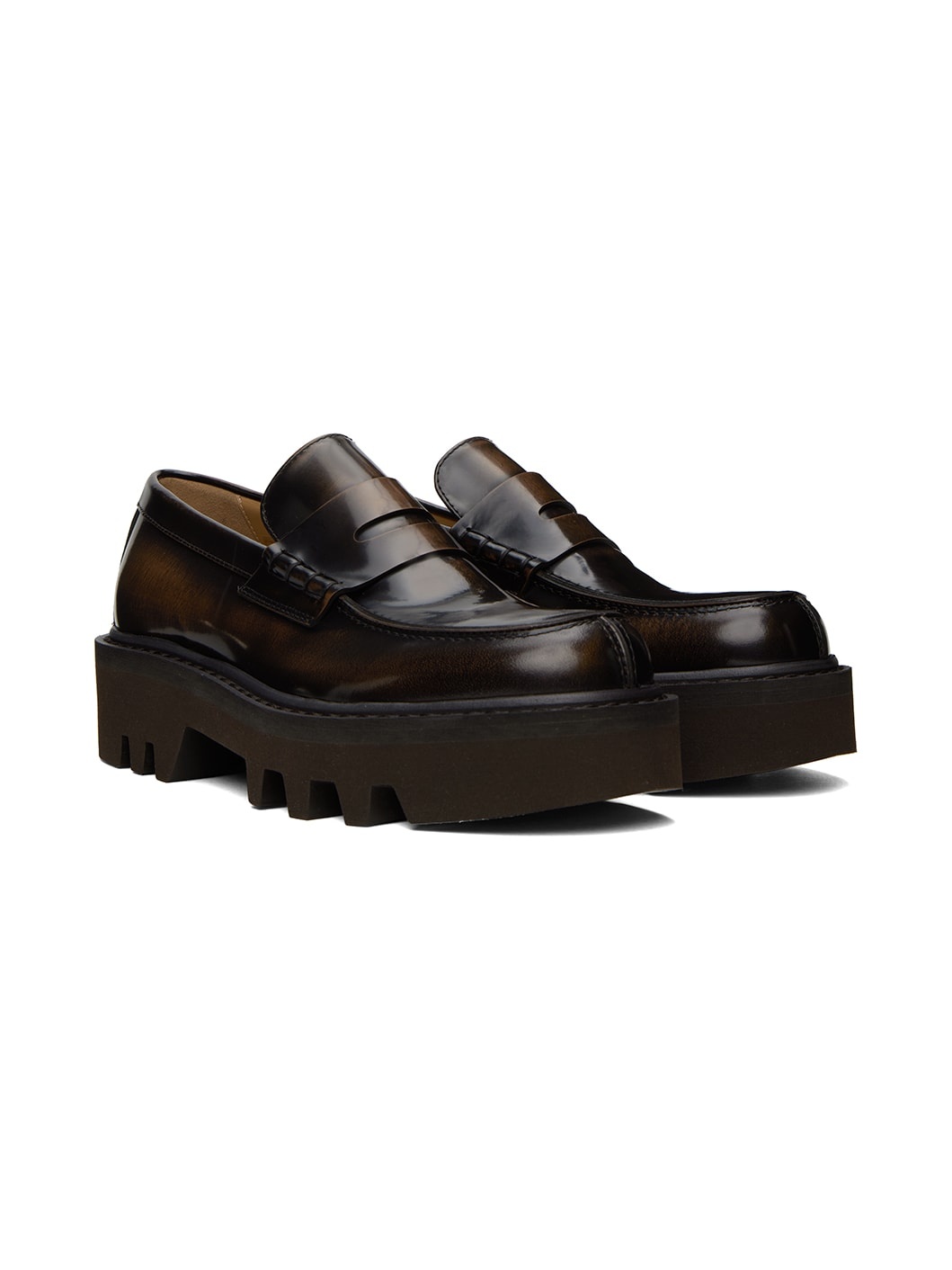 Brown Leather Loafers - 4