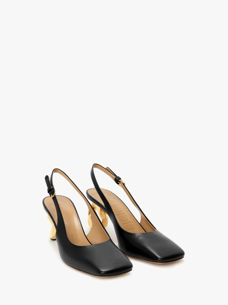 JW Anderson SQUARE TOE CHAIN HEEL SLINGBACK PUMPS outlook
