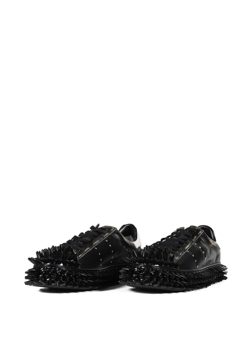 Spiky embellished lace-up low-top sneakers - 2