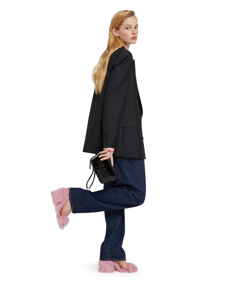 Faux fur pouch with embossed MSGM logo 5