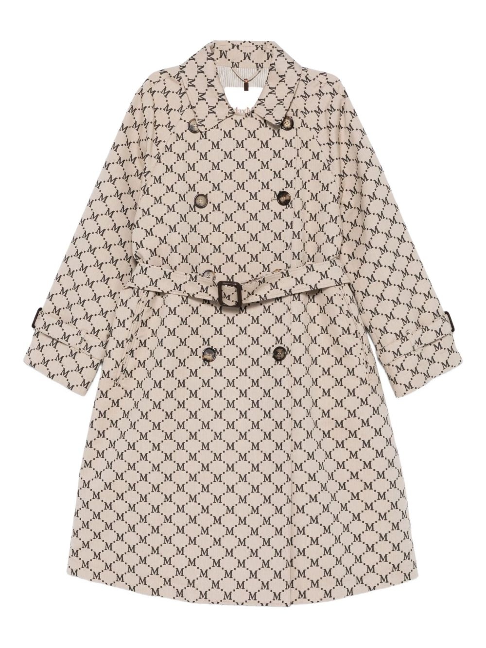 monogram double-breasted trench coat - 1