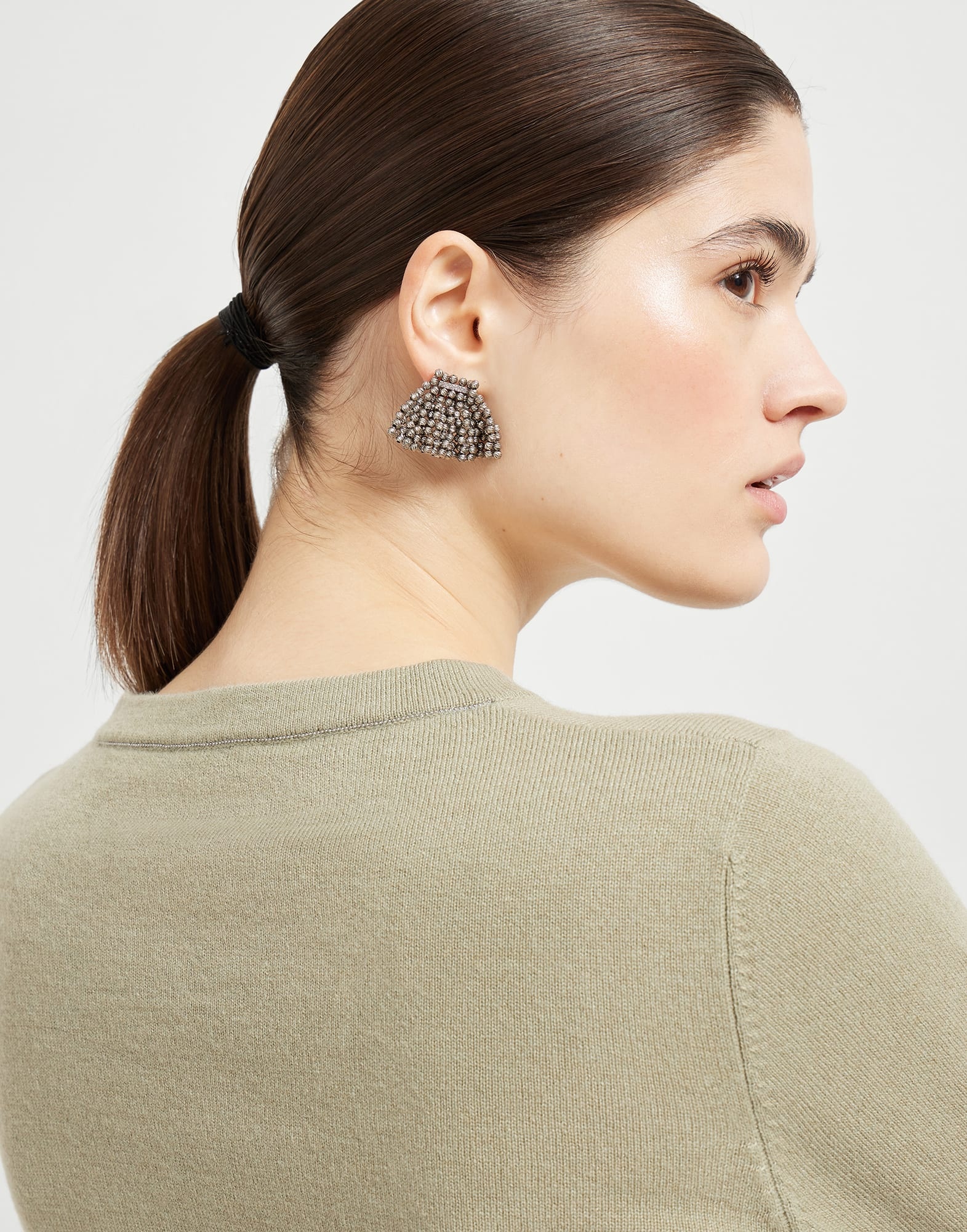 Cashmere sweater with monili - 3