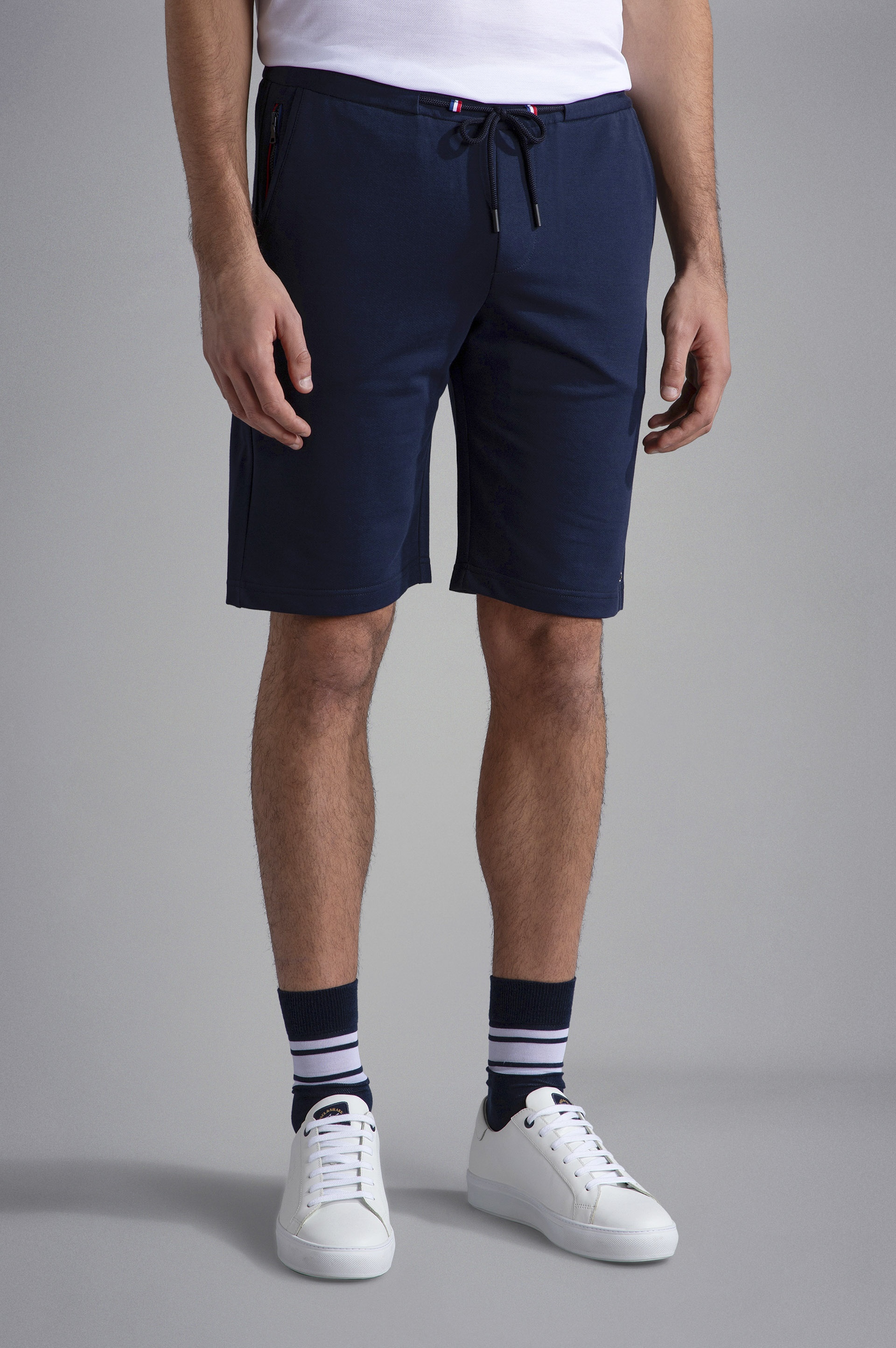 COTTON BERMUDA SHORTS WITH TRICOLOUR DETAILS - 6