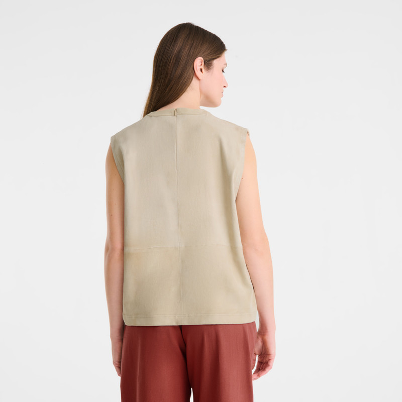 Longchamp Tank top Linen - Leather outlook