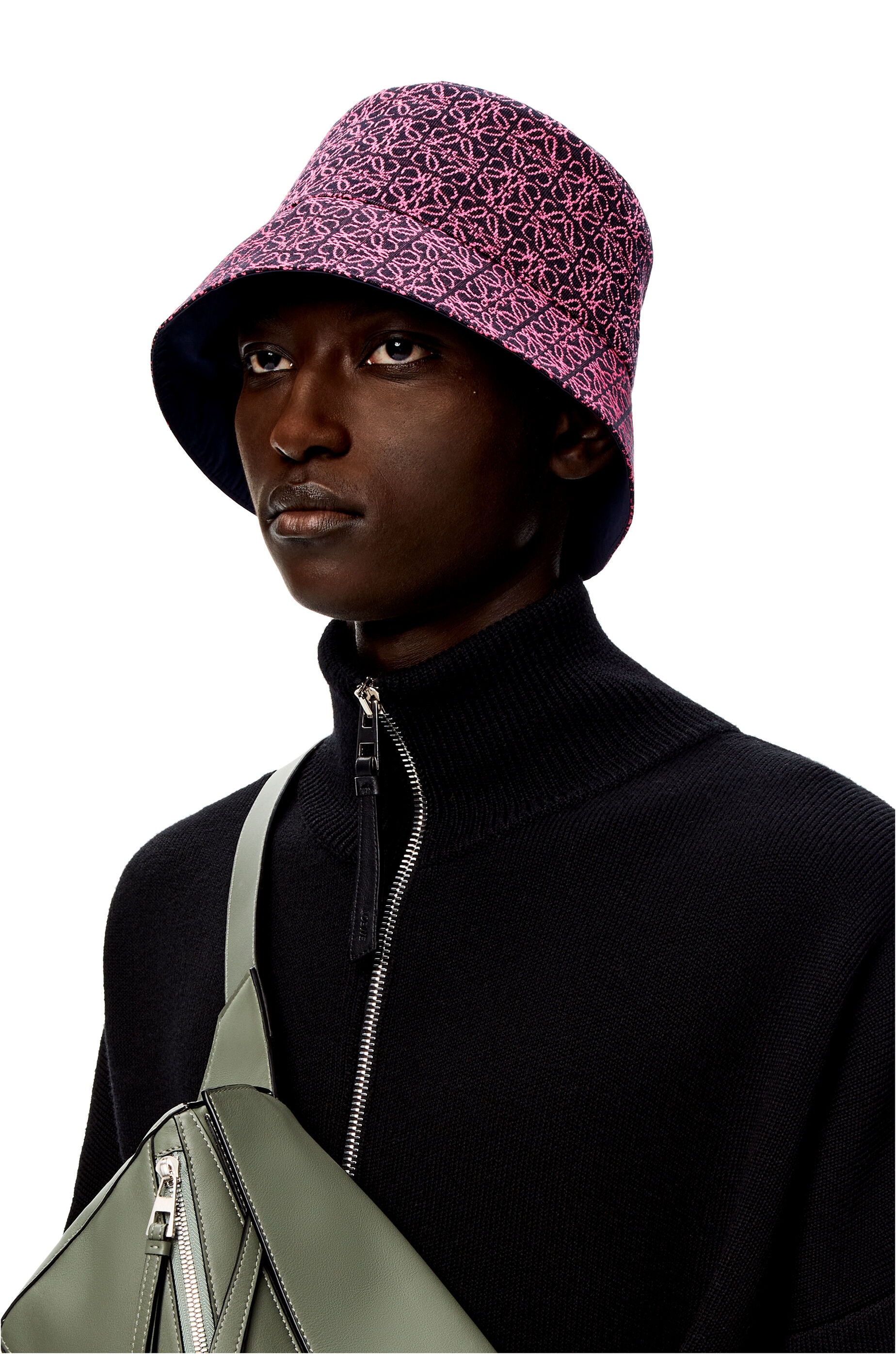 Reversible Anagram bucket hat in jacquard and nylon - 2