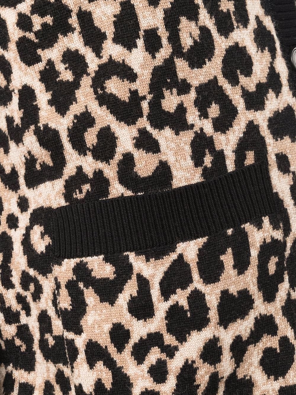 leopard-print wool cardigan - 5