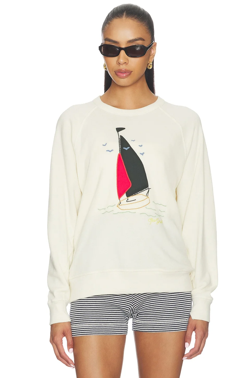 The College Sweatshirt With Sailing Boat Applique - 1