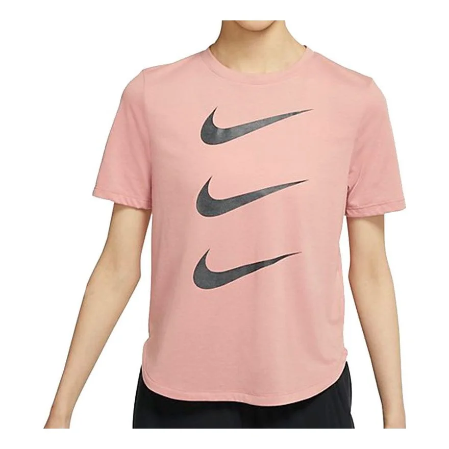 (WMNS) Nike Logo Printed Sports Crew NeckShort Sleeve T-Shirt Pink DC4324-685 - 1
