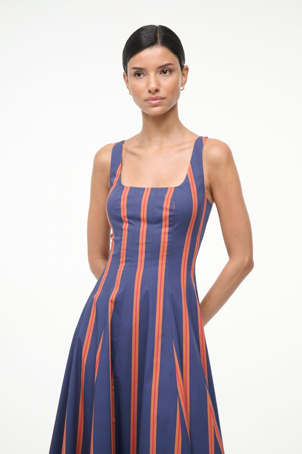 STAUD WELLS DRESS RAILROAD STRIPE - 3