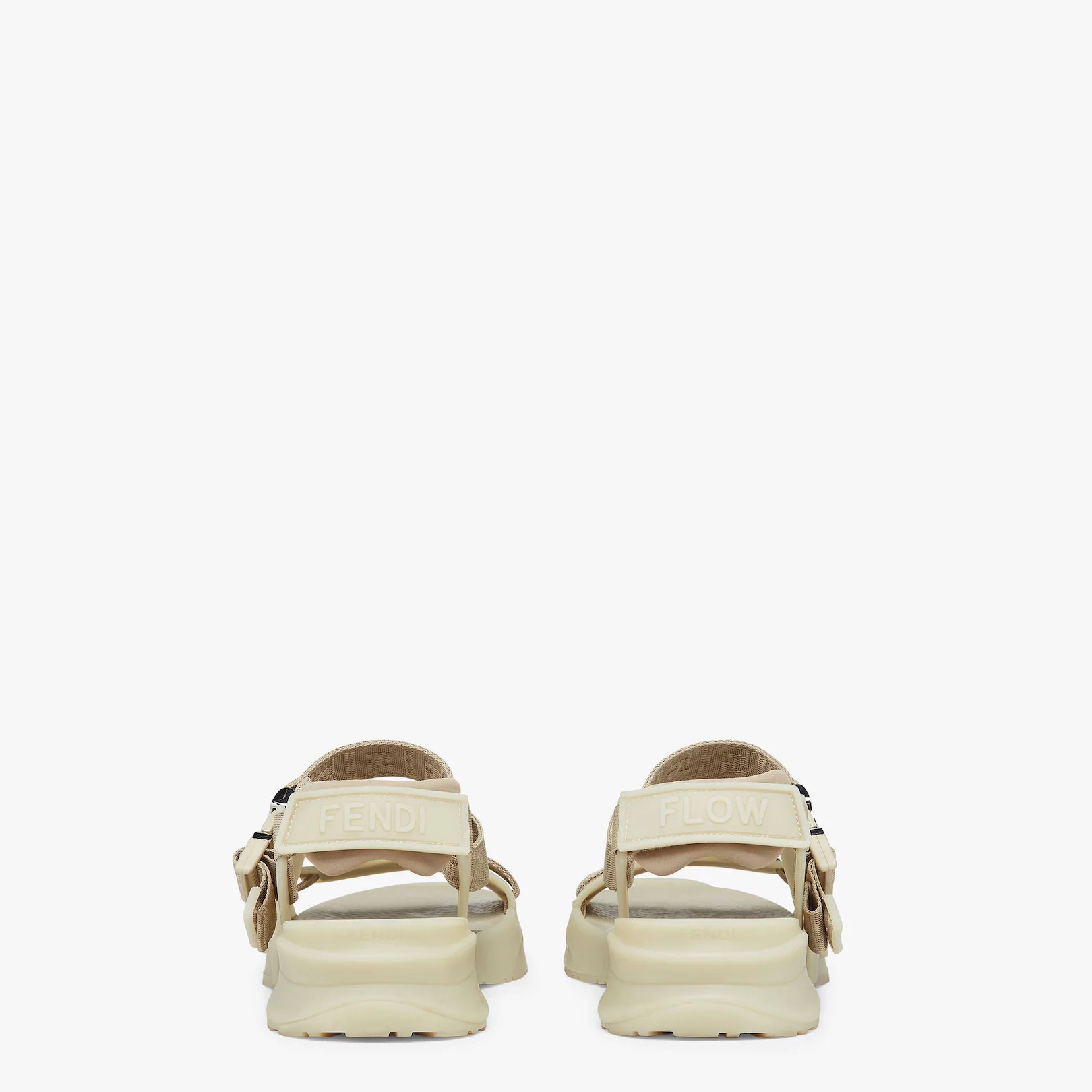 Beige fabric sandals - 3