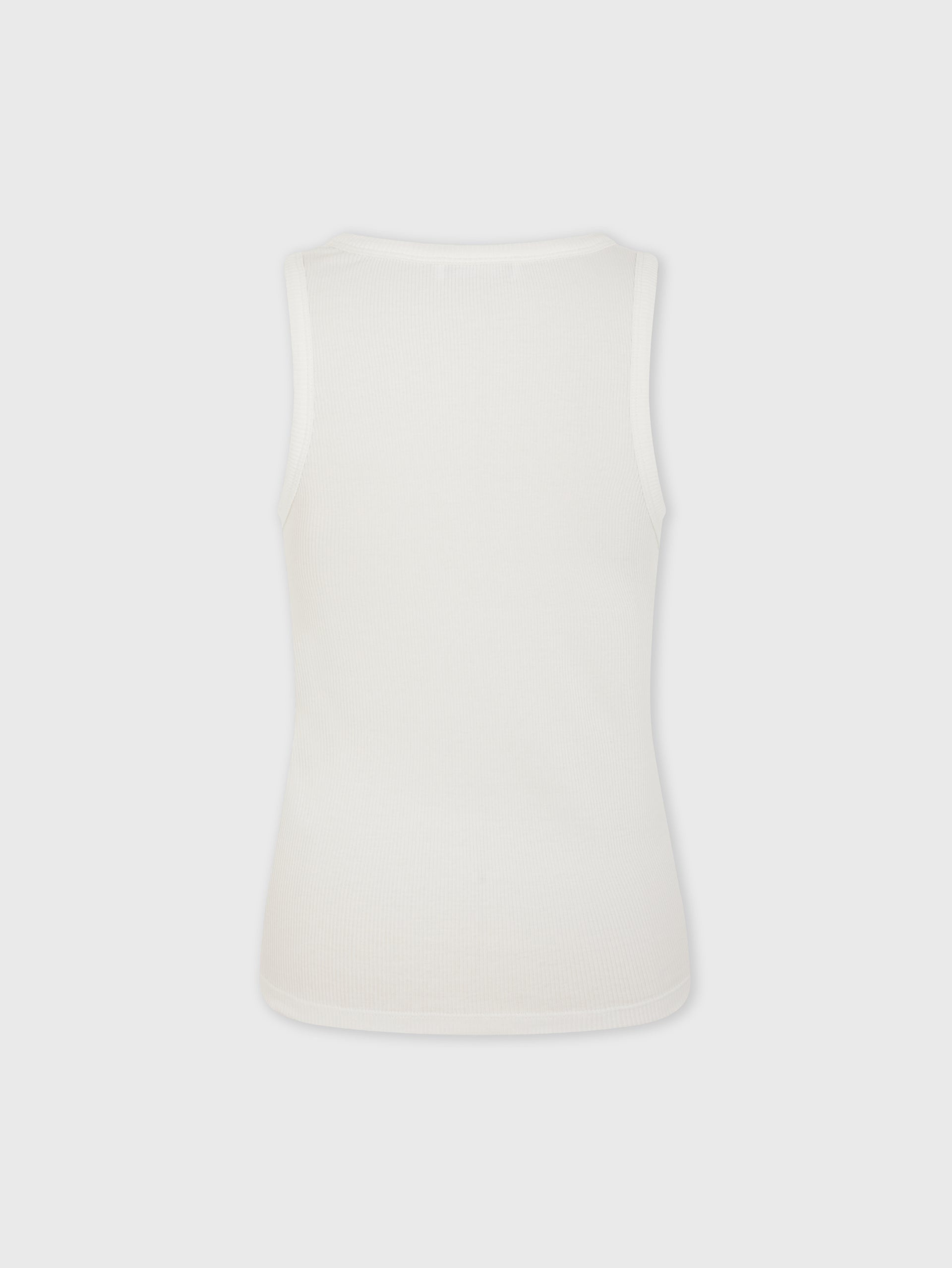 WHITE TANK TOP WITH SIGNATURE PIERCING - 4