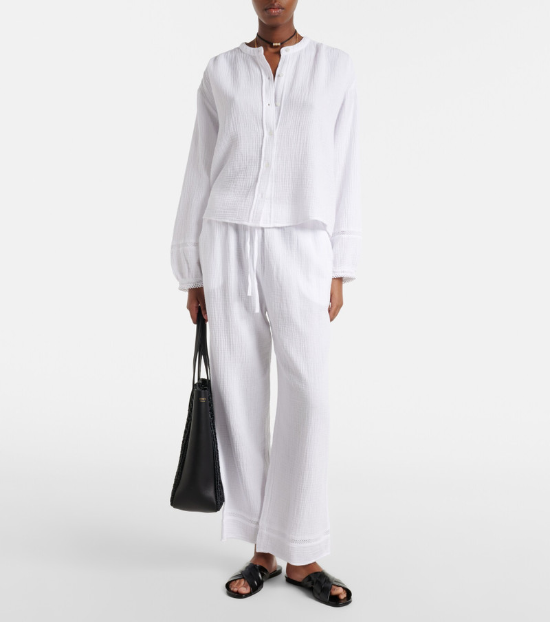 velvet Calia cotton muslin wide-leg pants outlook