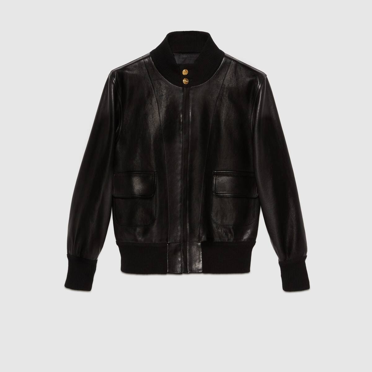 Leather bomber jacket - 1