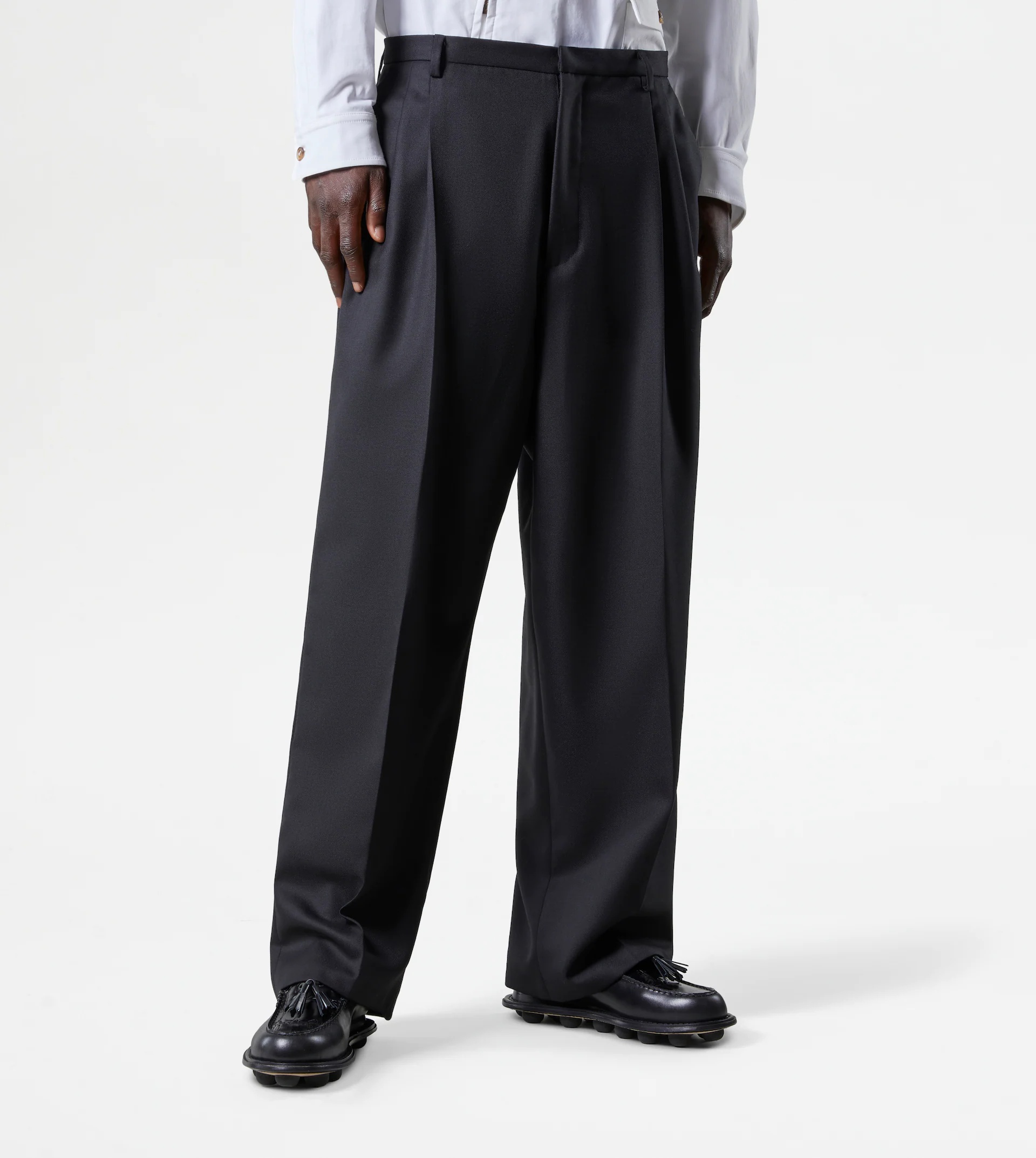 WOOL TROUSERS - BLACK - 11