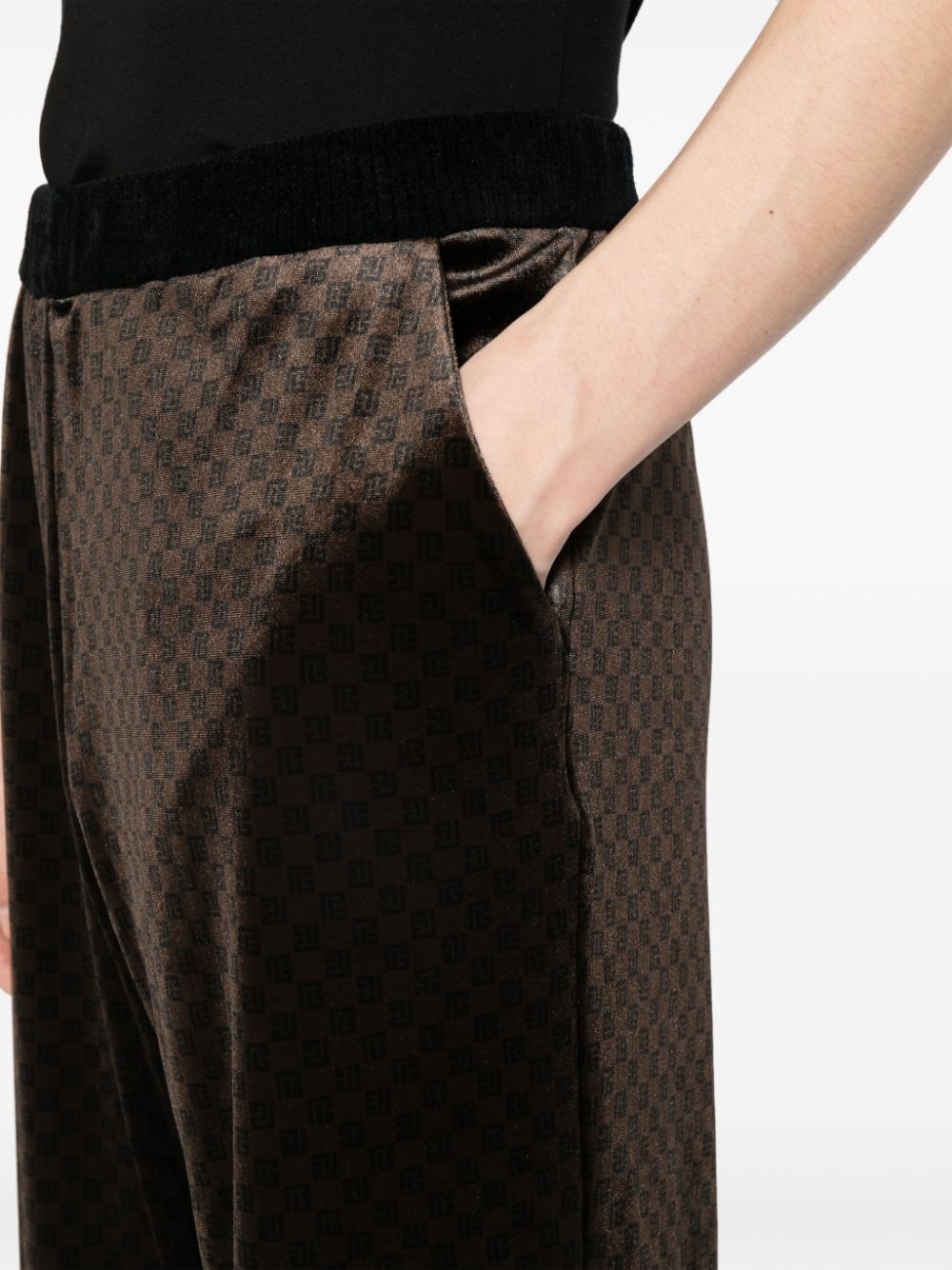 monogram-jacquard straight-leg trousers - 5