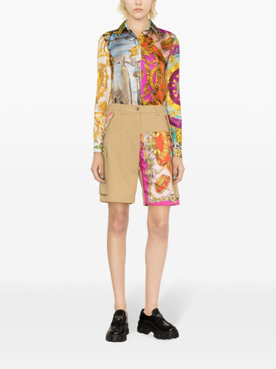 Moschino graphic-print patchwork shorts outlook