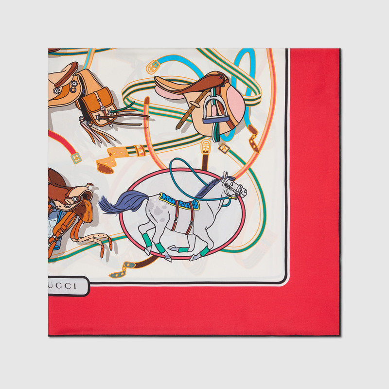 GUCCI 90 x 90 project printed silk carré outlook