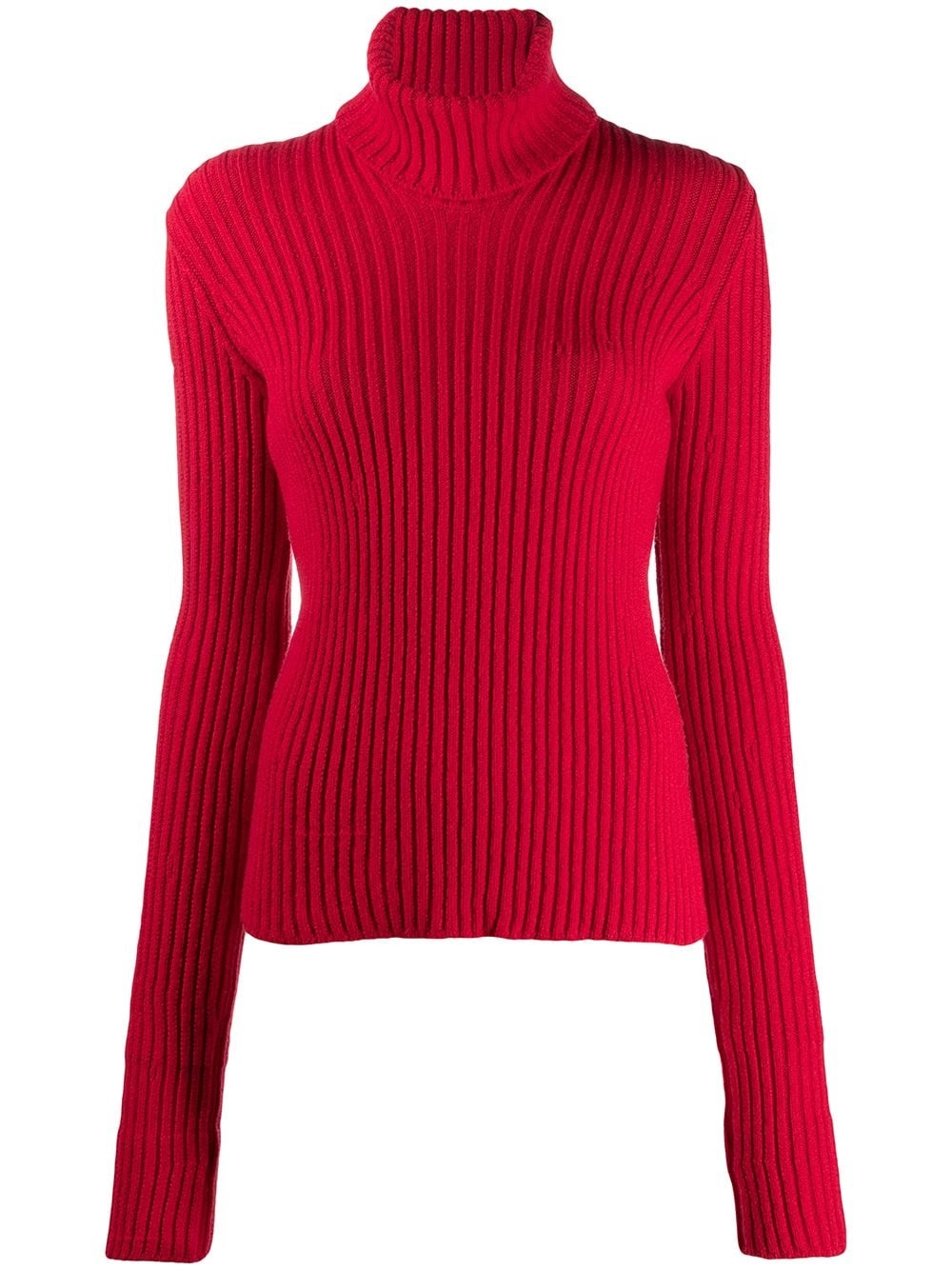 ribbed roll neck jumper - 1