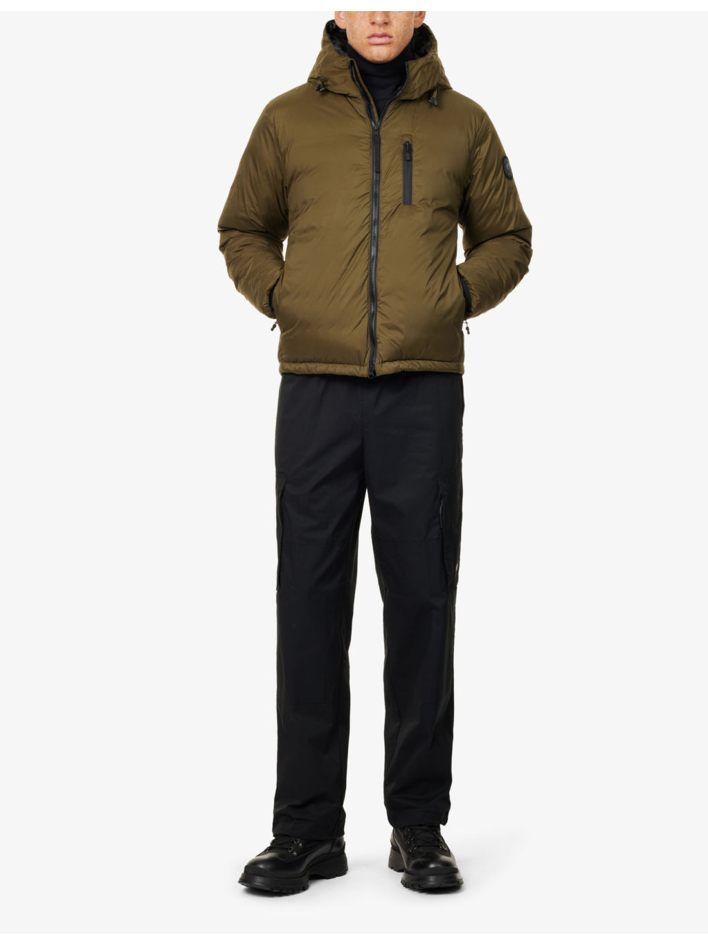 Lodge logo-patch shell-down hooded puffer jacket - 2