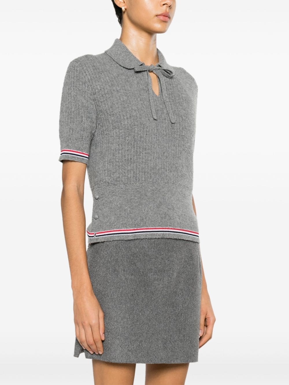 RWB-stripe knitted T-shirt - 3
