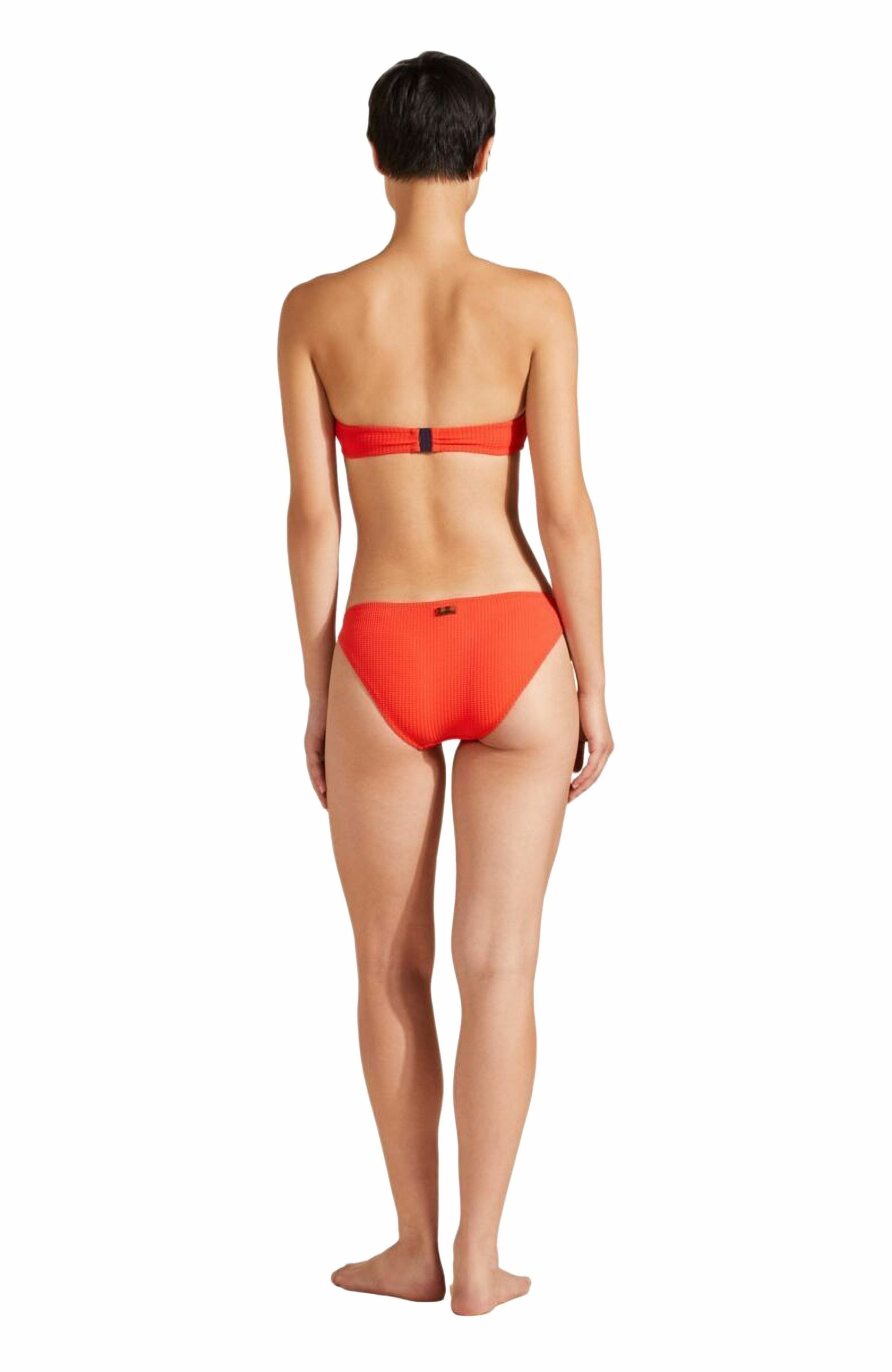 Vilebrequin Women's Jacquard Vichy Ring Bandeau Bikini Top in Coquelicot at Nordstrom - 2