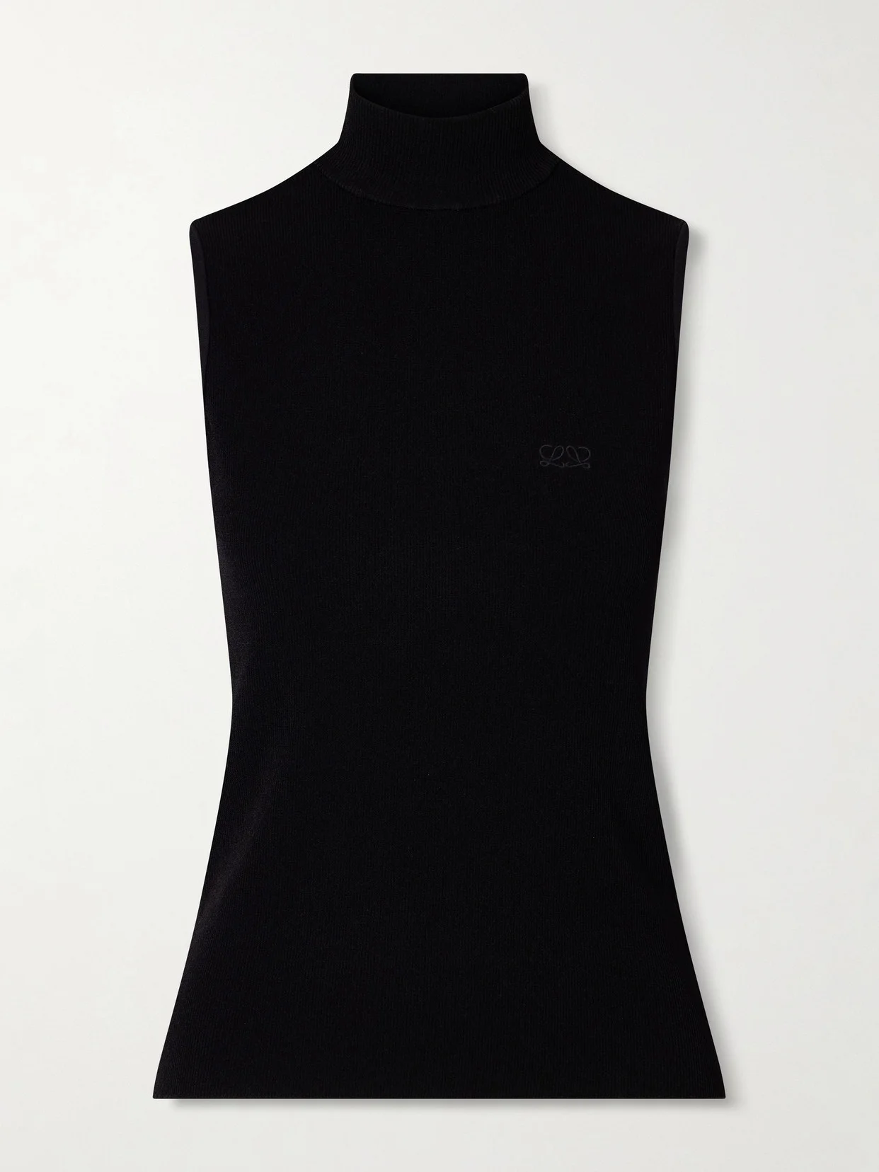 Ribbed-knit Turtleneck Top - 1