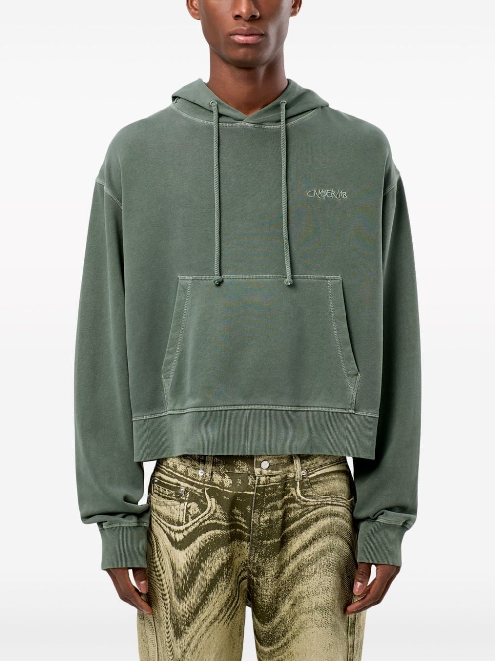 logo-embroidered cotton hoodie - 6