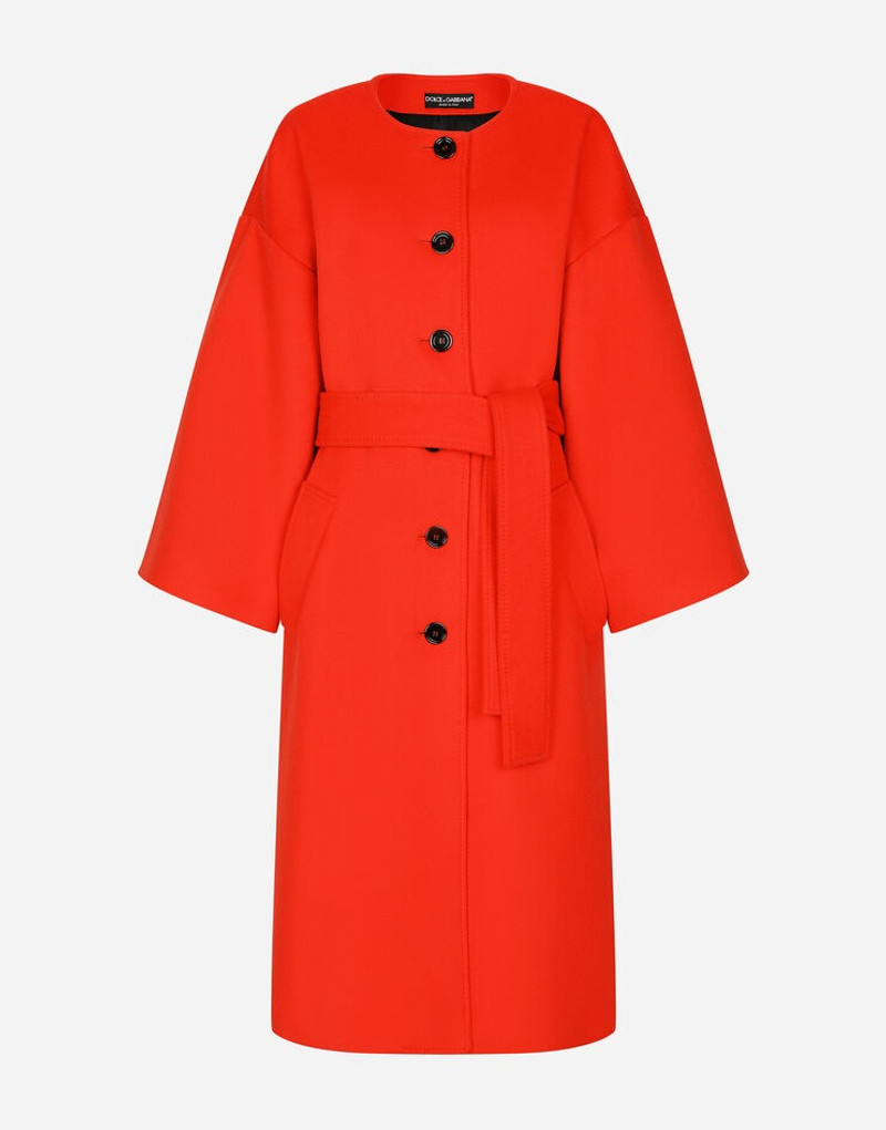 Belted baize coat 1