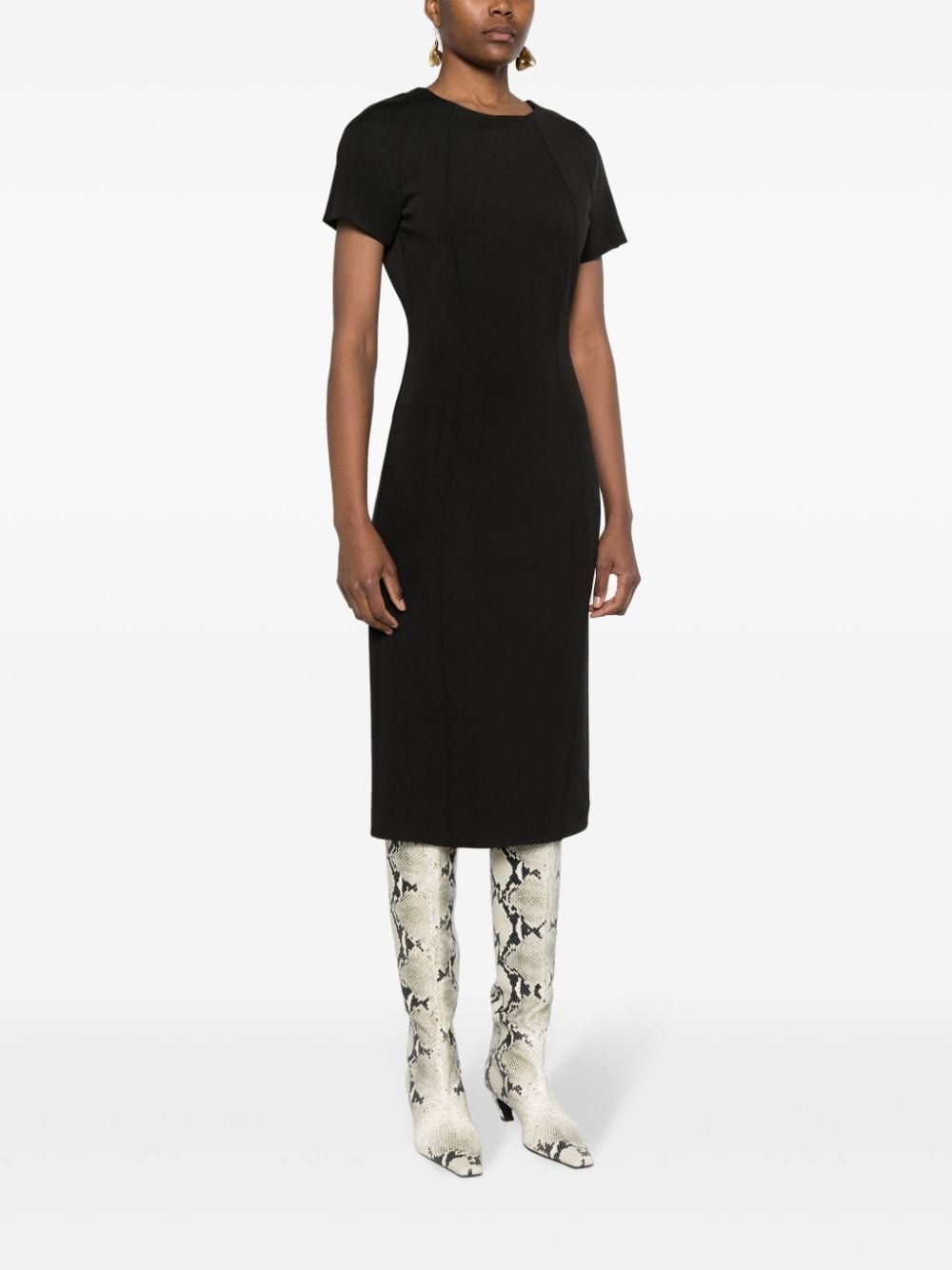 stretch-design midi dress - 3