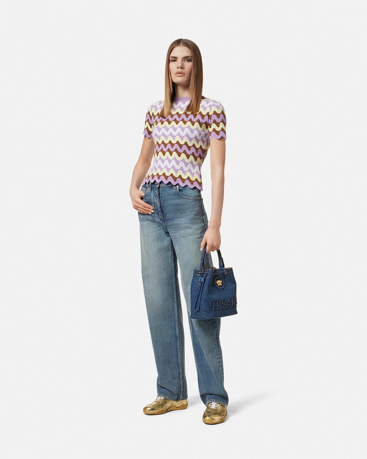La Medusa Denim Bucket Bag - 3