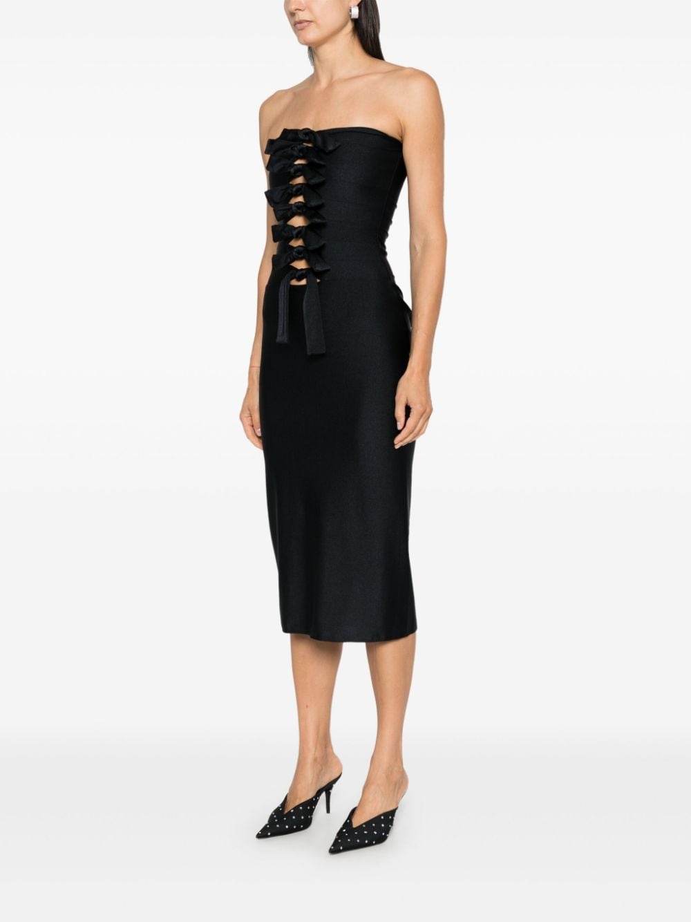 knot-detail jersey dress - 3