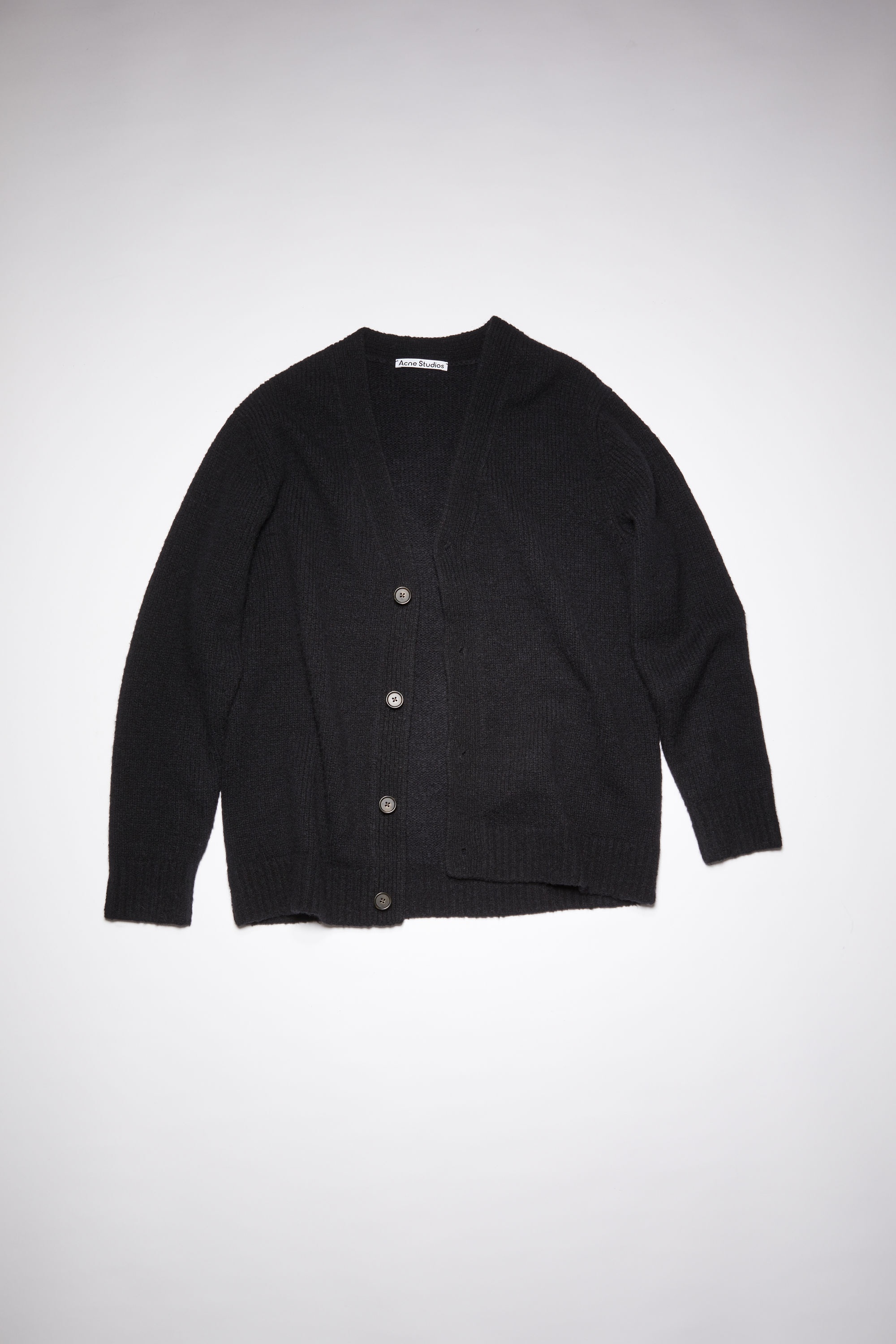 V-neck cardigan - All black - 1