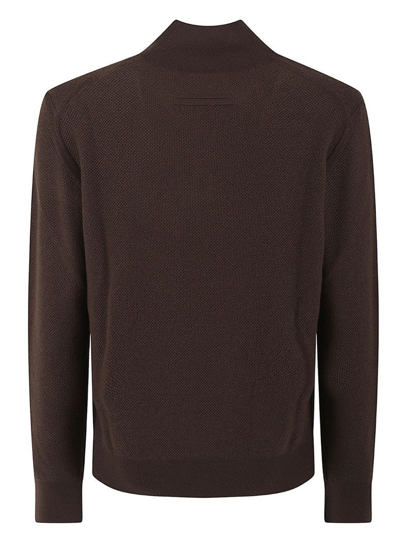ZEGNA zip textured knitwear outlook