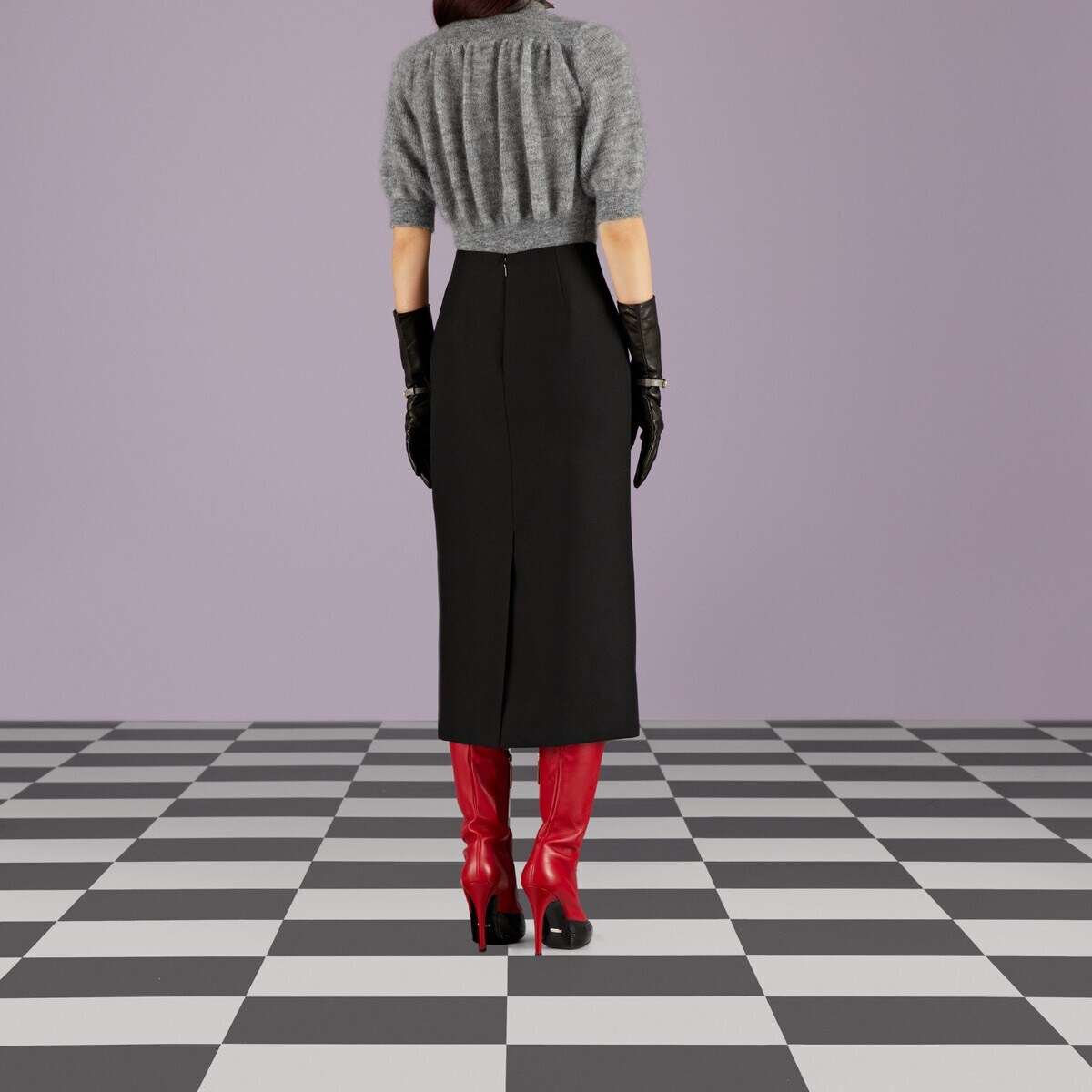Wool skirt with draping - 5