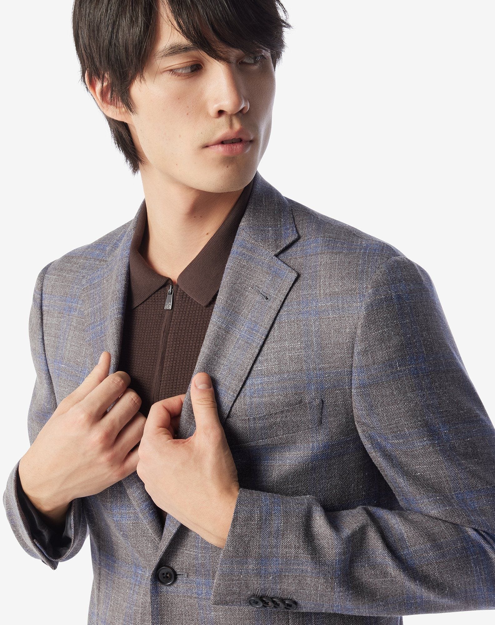 Denim-colored wool, silk and linen suit - 4