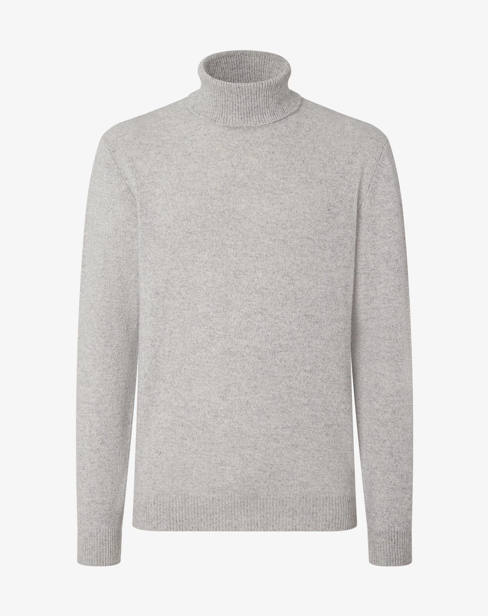 Light melange grey eco-cashmere mock turtleneck - 1