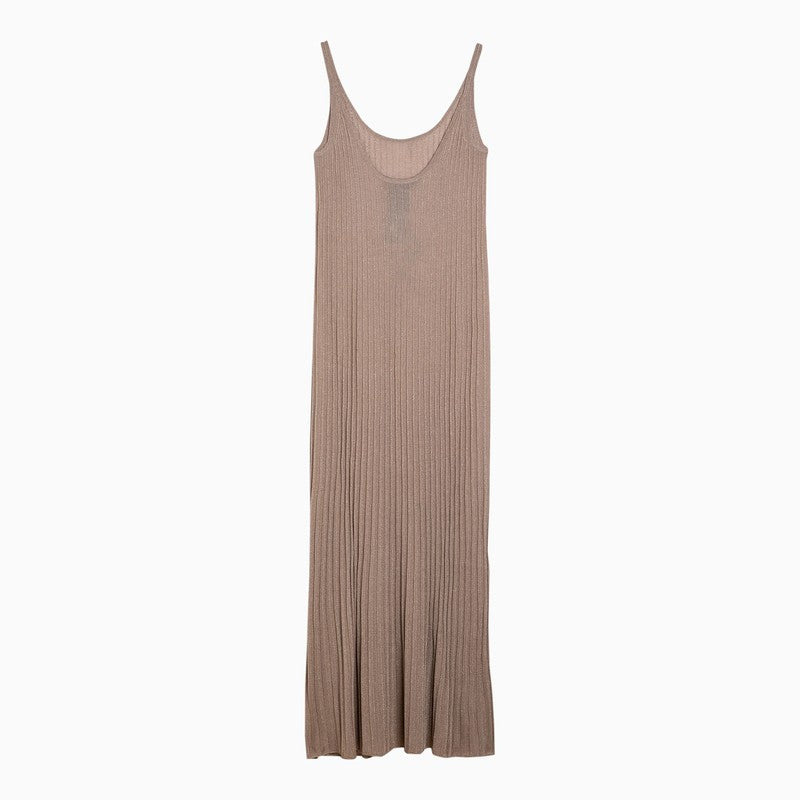 Max Mara Pianoforte Light Yellow Long Dress With Lurex In Viscose Women - 2