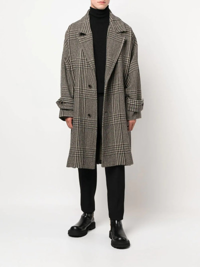 UMA WANG checked single-breasted wool coat outlook