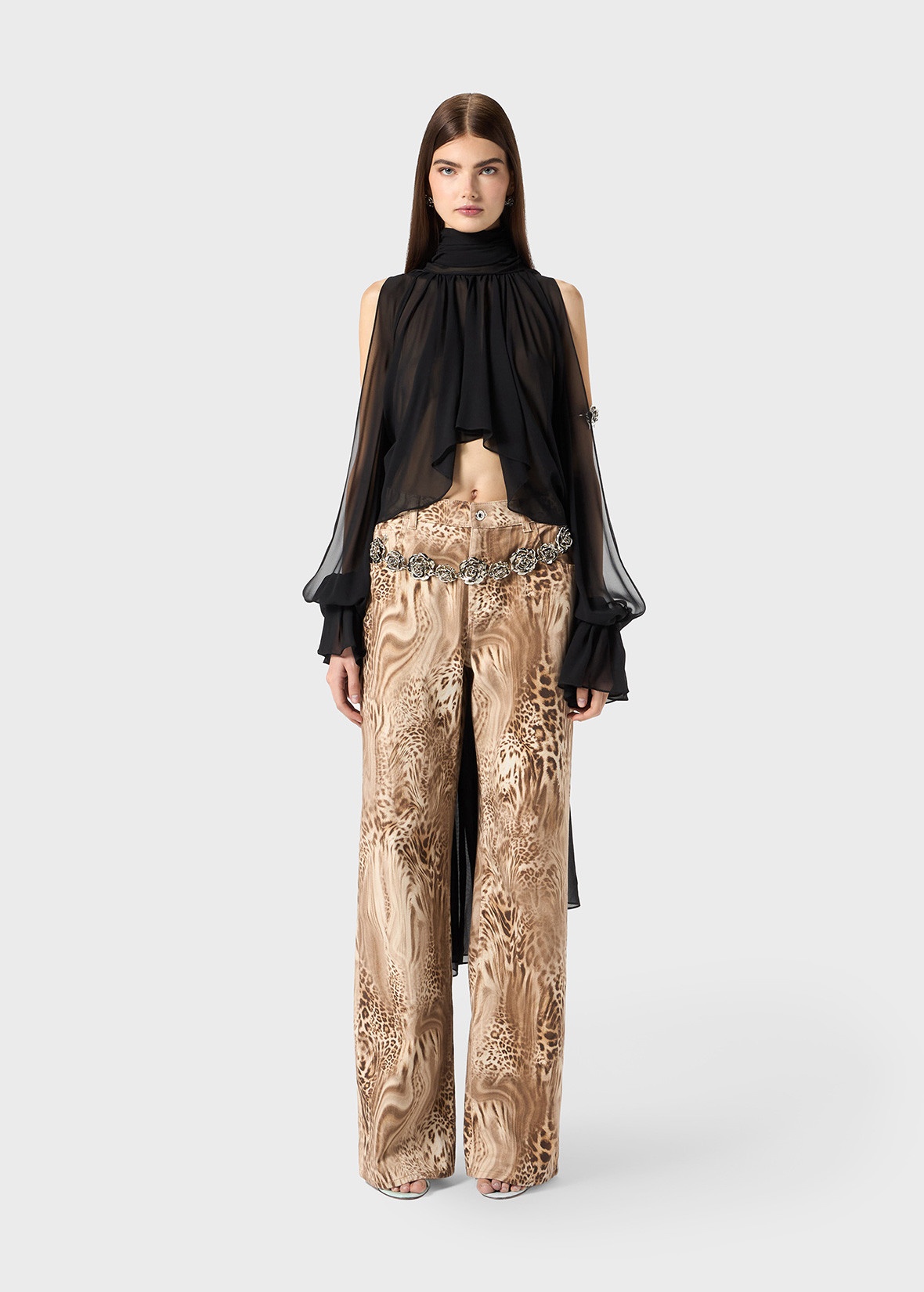 ASYMMETRIC BLOUSE IN GEORGETTE - 3