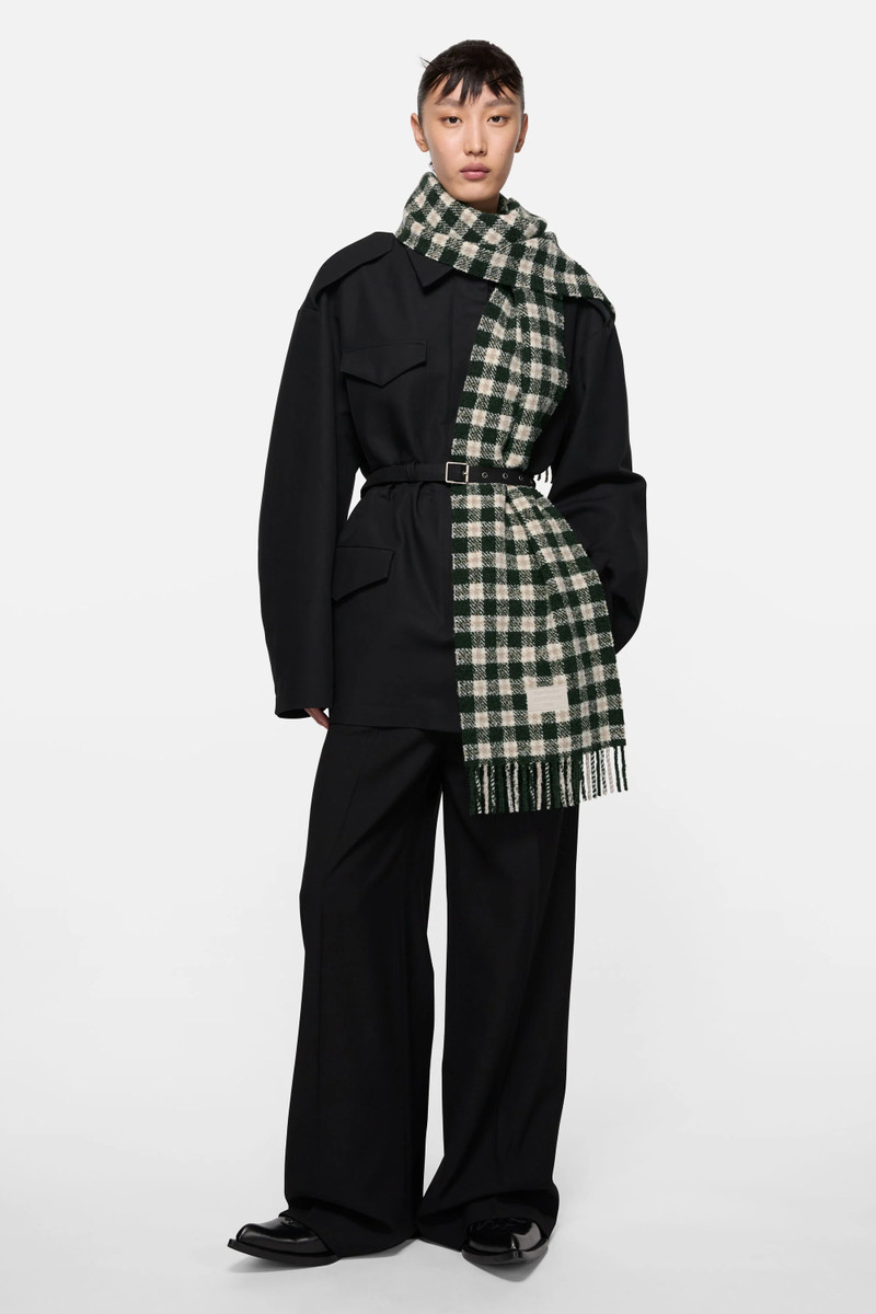 Checked logo scarf - Green/white 3