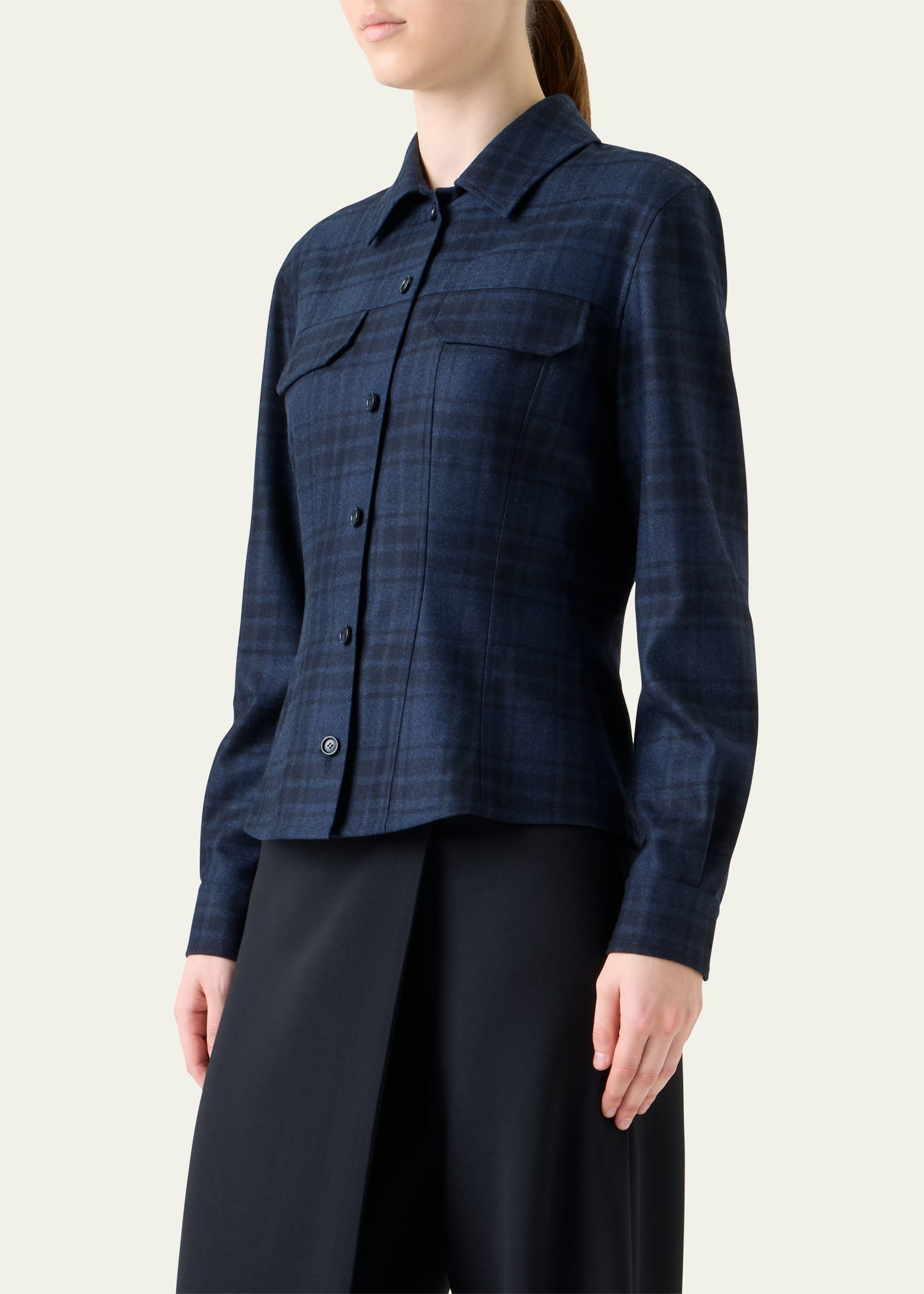 Long-Sleeve Check Flannel Shirt - 4