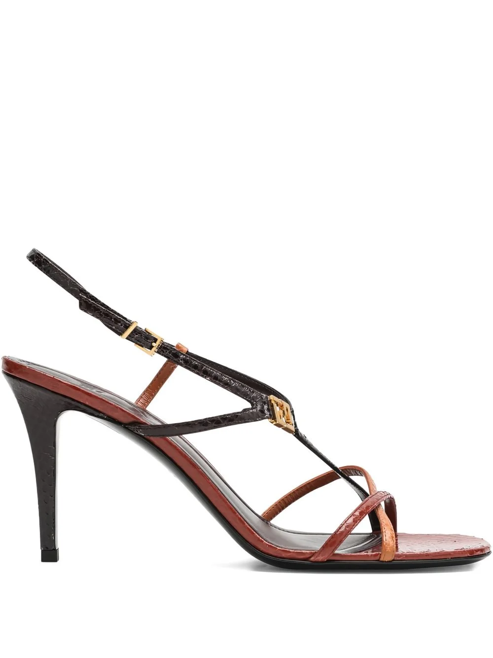 85mm leather FFold heeled sandals - 1