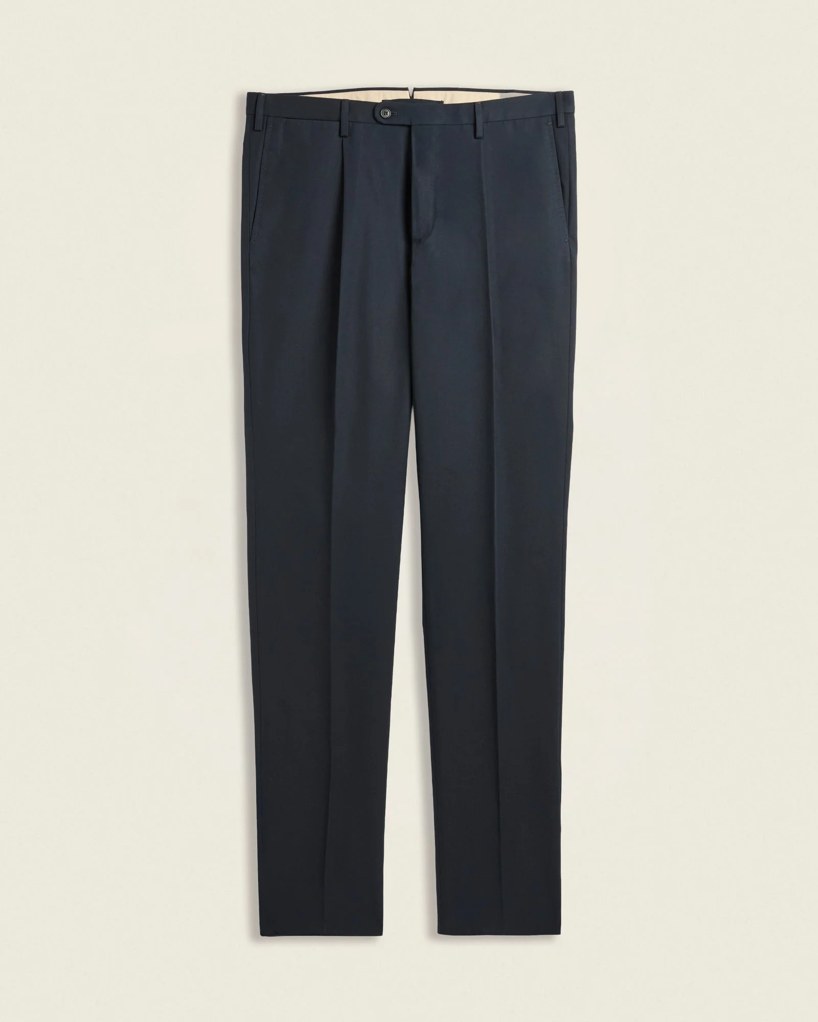 Regular-fit crepe cotton trousers - 1