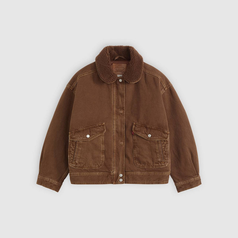 EVERYDAY BOMBER WITH FAUX SHEARLING COLLAR 1