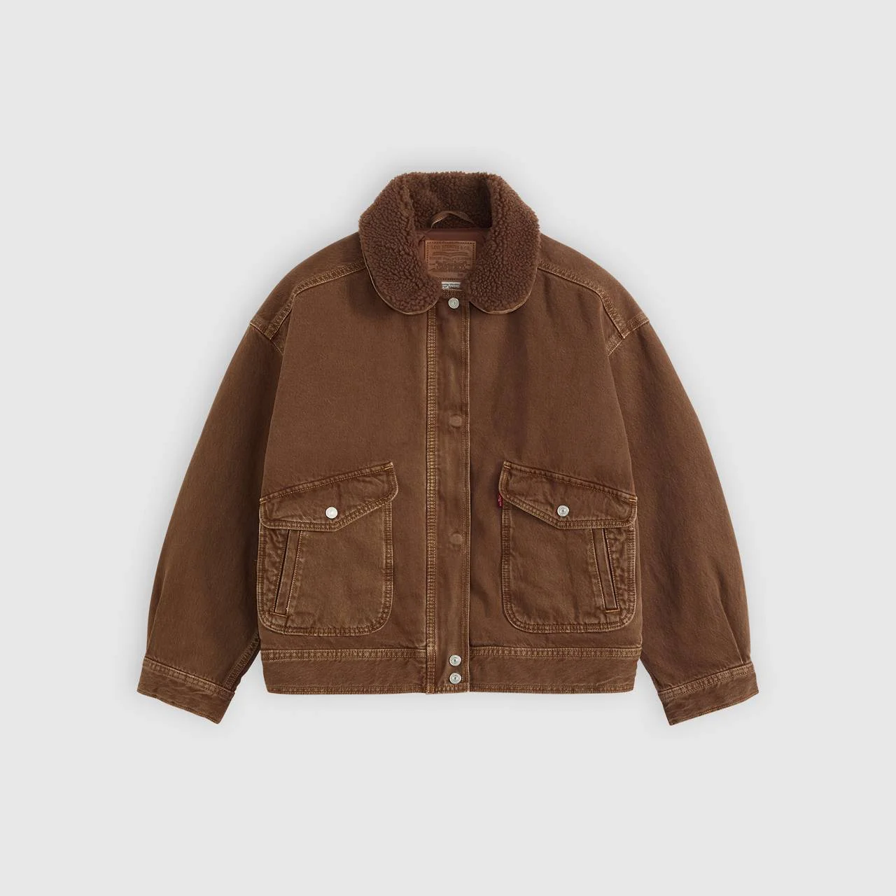EVERYDAY BOMBER WITH FAUX SHEARLING COLLAR - 1